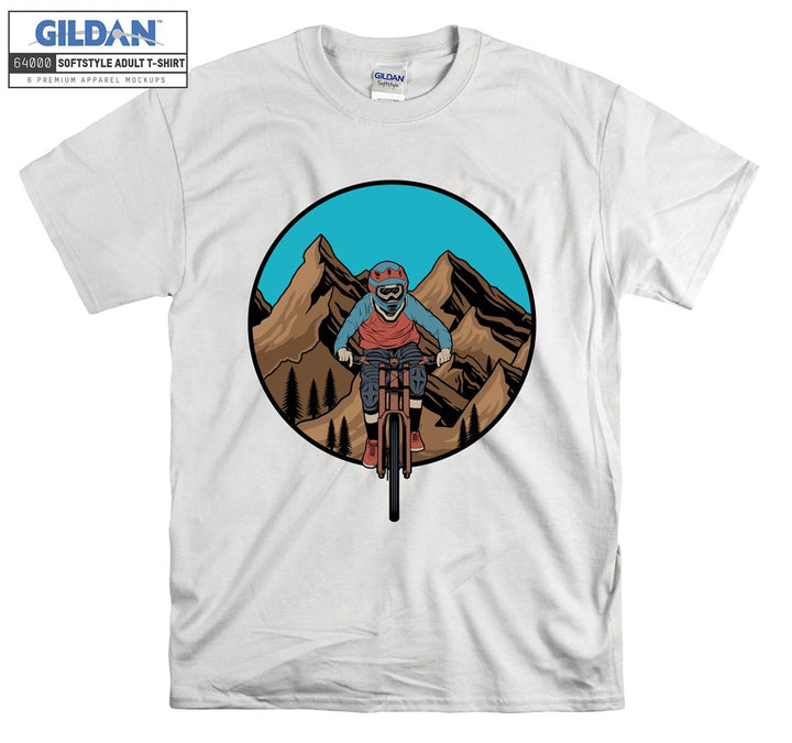 Alone man ride bike figure T-shirt