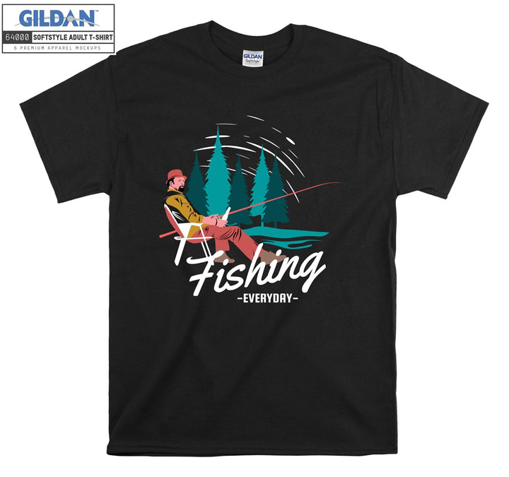 Alone Man Fishing Everyday Figure T-shirt