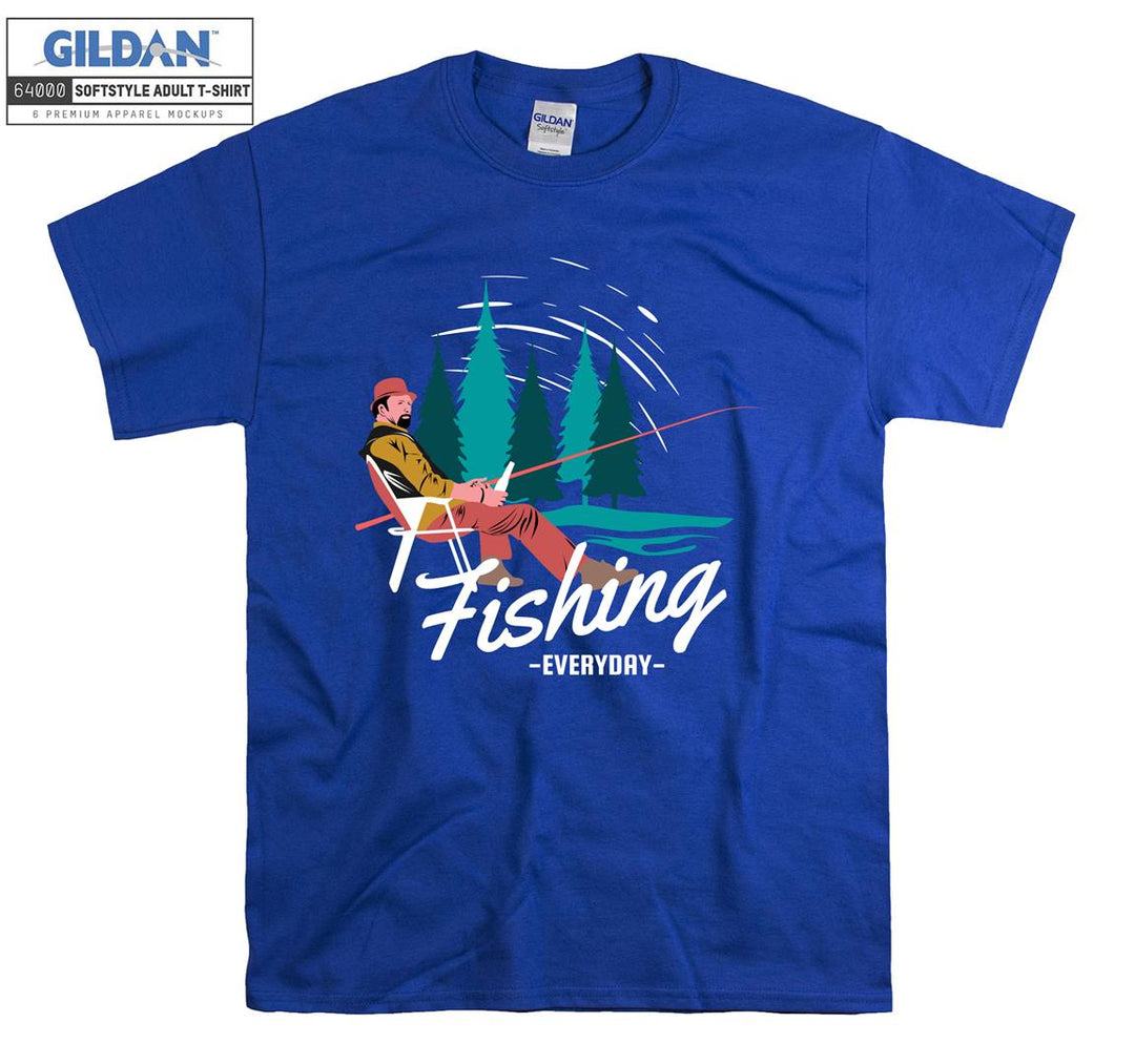 Alone Man Fishing Everyday Figure T-shirt