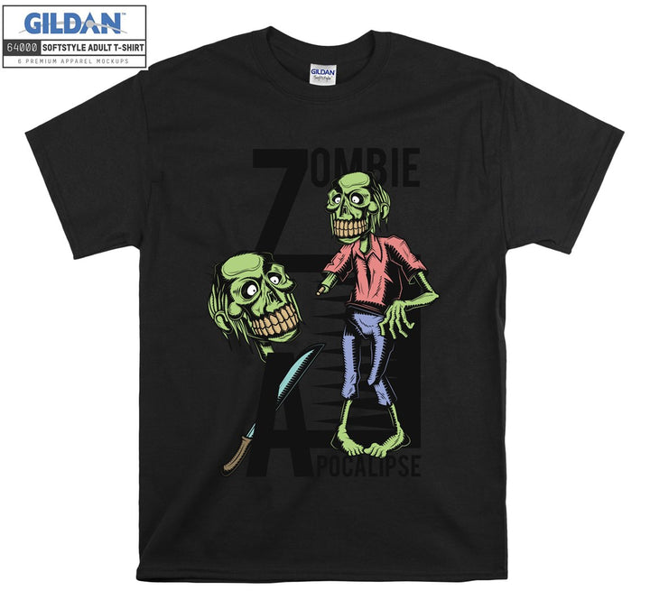 Funny zombie pocalipse cartoon figure T-shirt