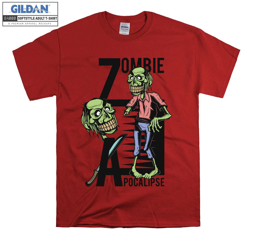 Funny zombie pocalipse cartoon figure T-shirt