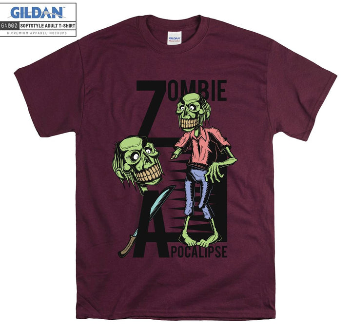 Funny zombie pocalipse cartoon figure T-shirt