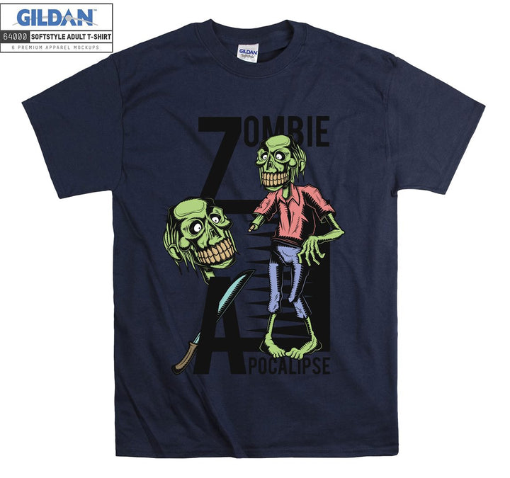 Funny zombie pocalipse cartoon figure T-shirt