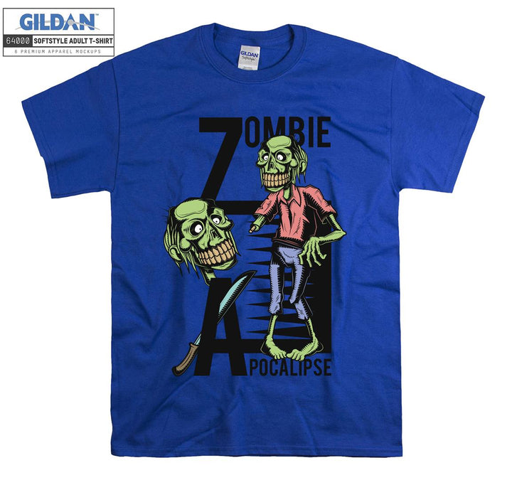 Funny zombie pocalipse cartoon figure T-shirt