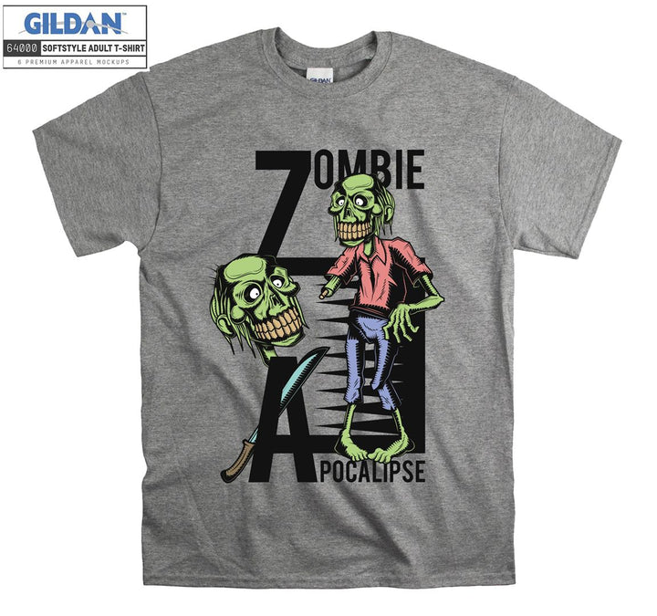 Funny zombie pocalipse cartoon figure T-shirt