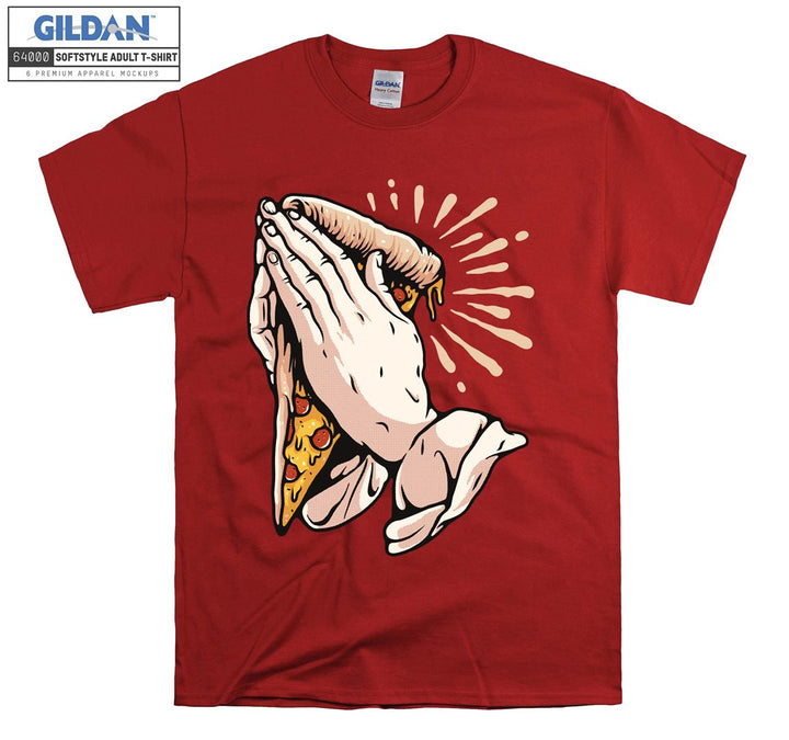 Funny hand and pizza figure T-shirt