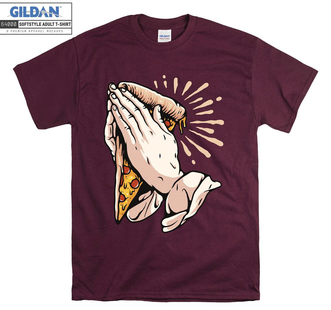 Funny hand and pizza figure T-shirt