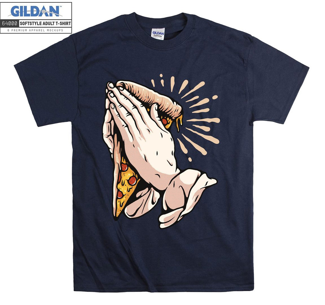 Funny hand and pizza figure T-shirt