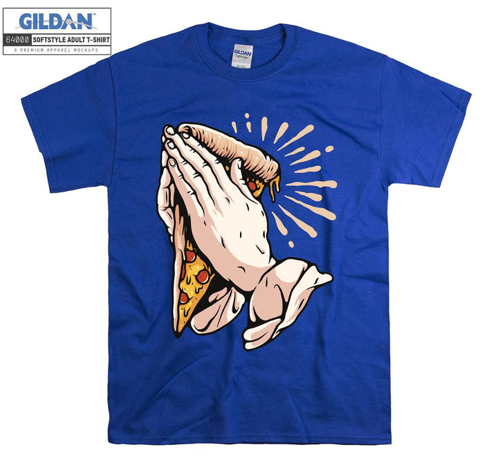 Funny hand and pizza figure T-shirt