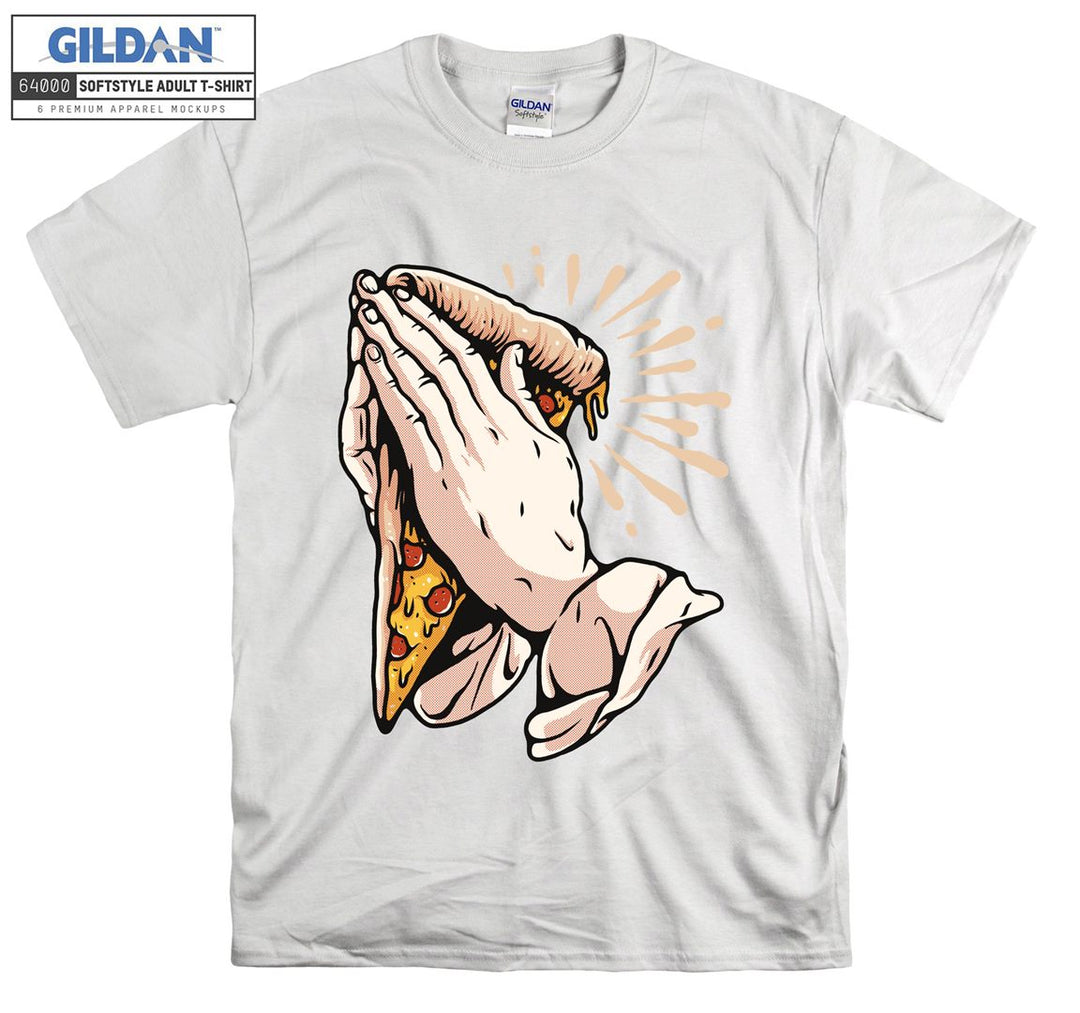 Funny hand and pizza figure T-shirt