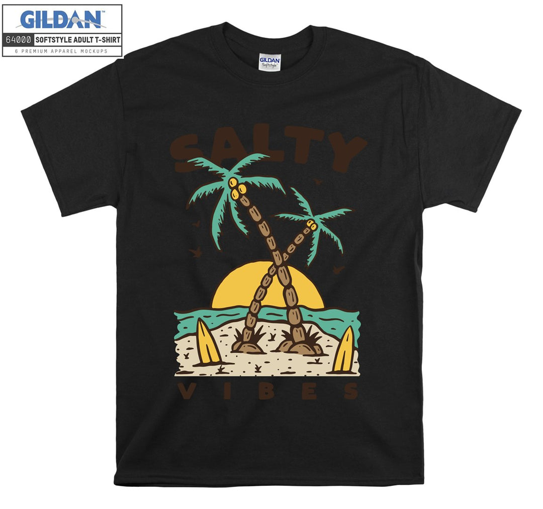 Salty vibes holiday island figure T-shirt