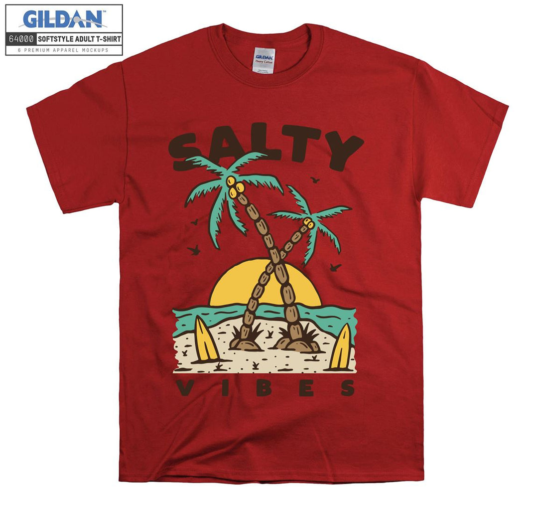 Salty vibes holiday island figure T-shirt