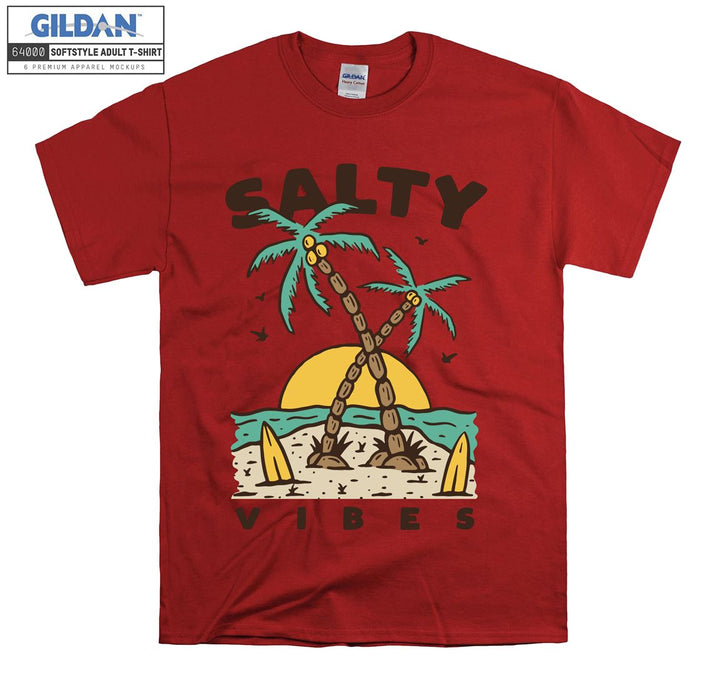 Salty vibes holiday island figure T-shirt