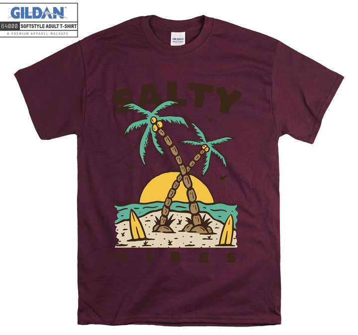 Salty vibes holiday island figure T-shirt