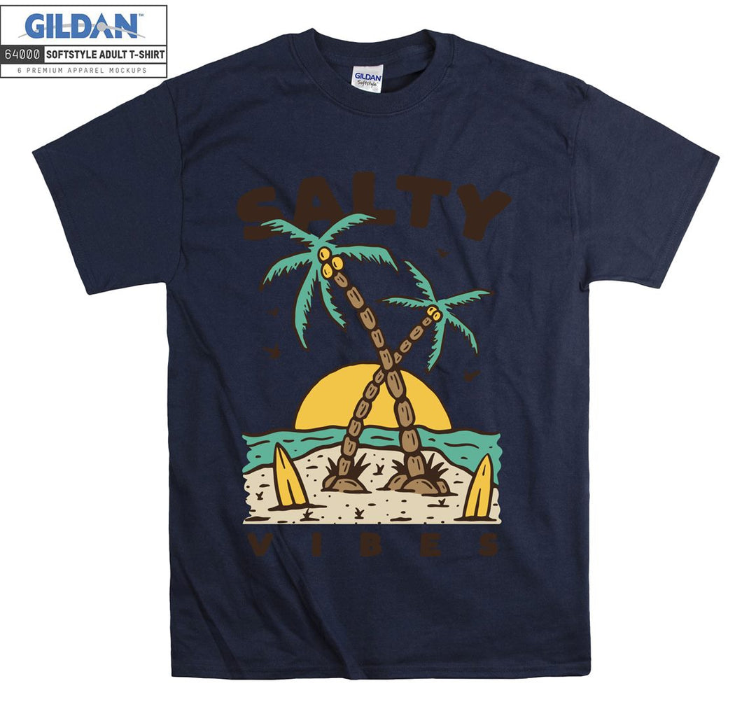 Salty vibes holiday island figure T-shirt