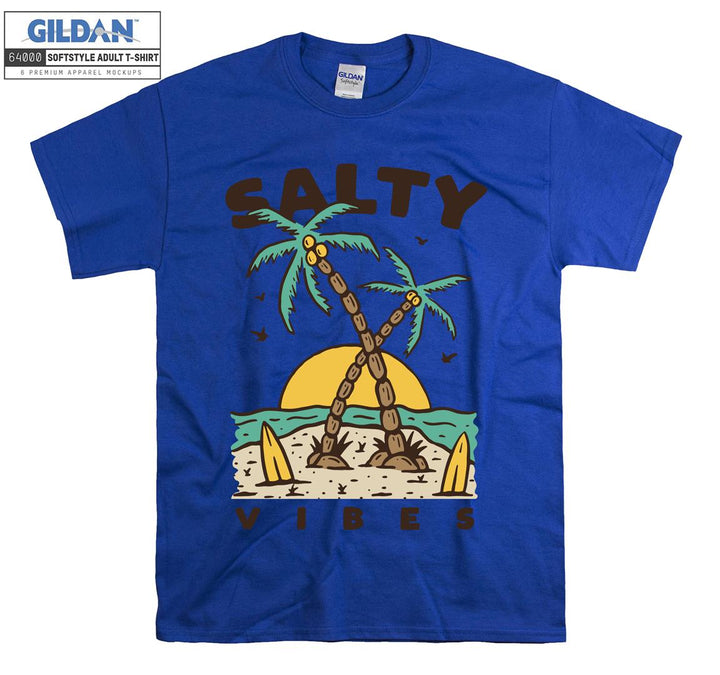 Salty vibes holiday island figure T-shirt