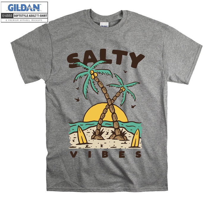 Salty vibes holiday island figure T-shirt