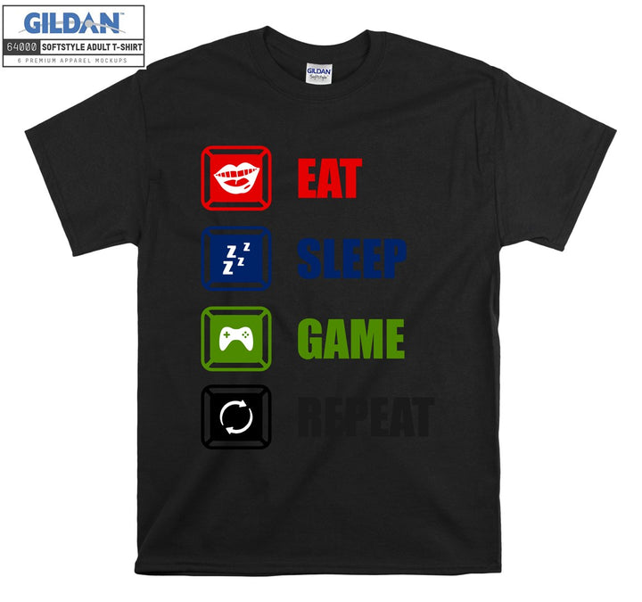 Eat Sleep Game Repeat Figure T-shirt