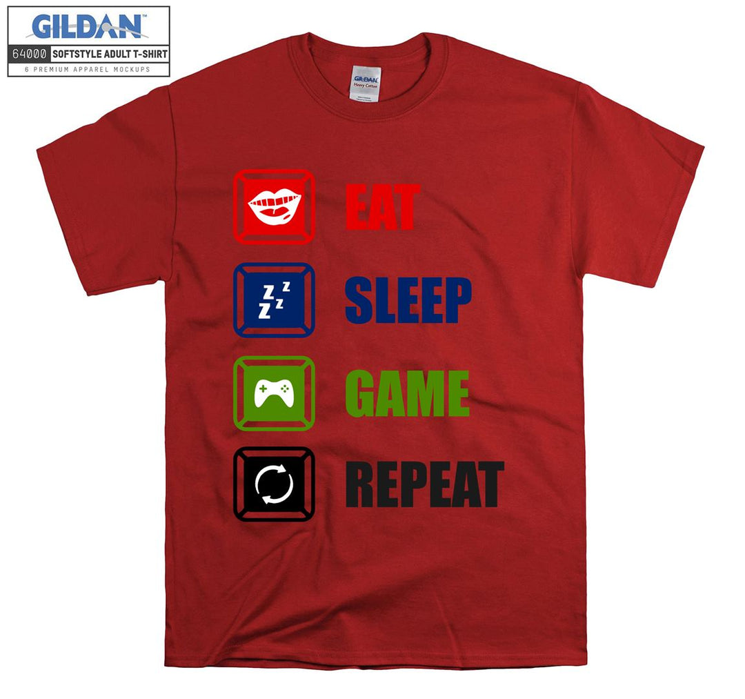 Eat Sleep Game Repeat Figure T-shirt