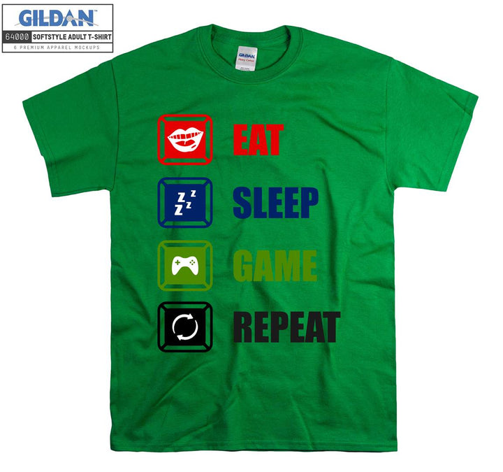 Eat Sleep Game Repeat Figure T-shirt