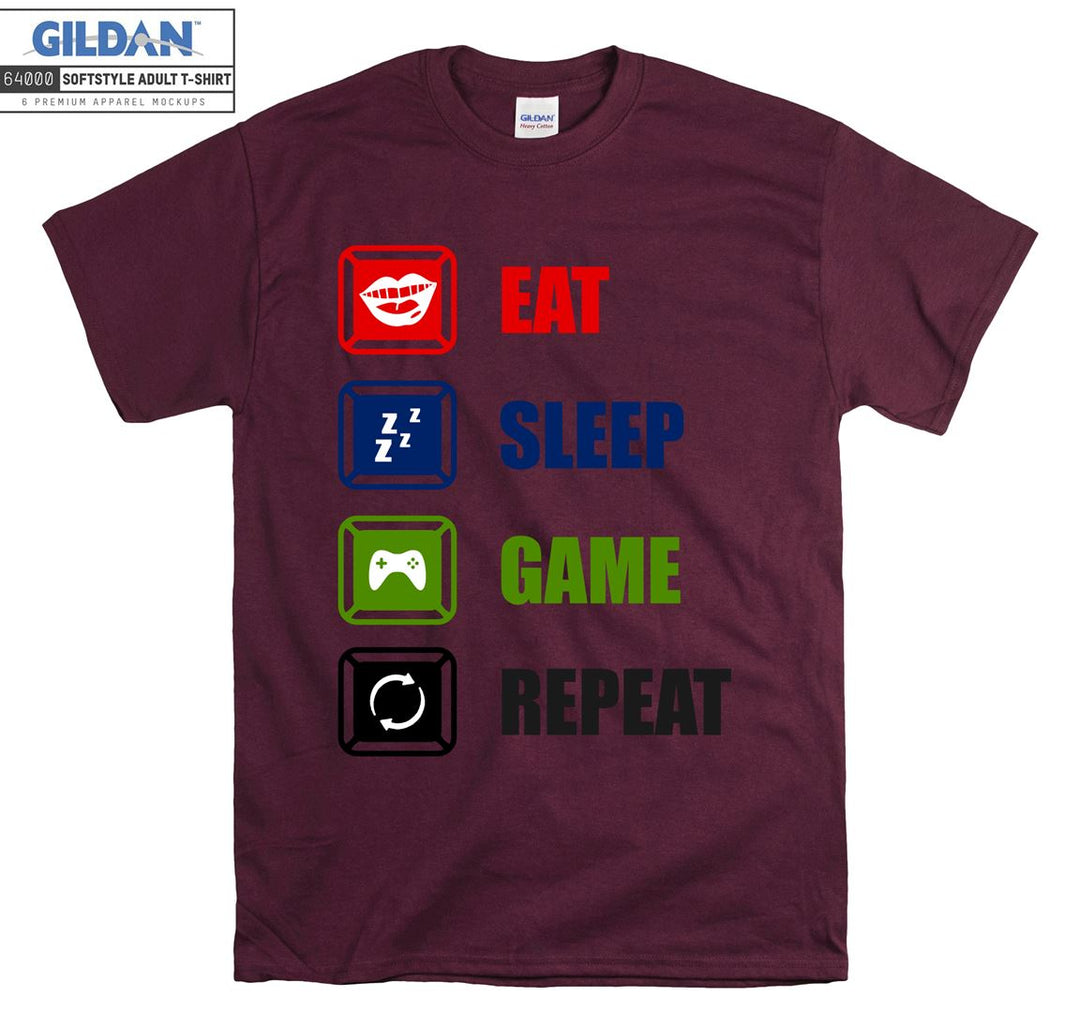 Eat Sleep Game Repeat Figure T-shirt