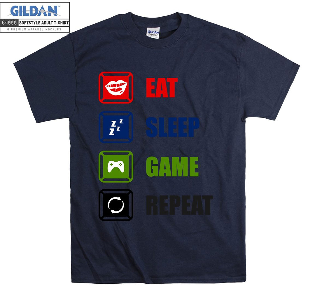 Eat Sleep Game Repeat Figure T-shirt