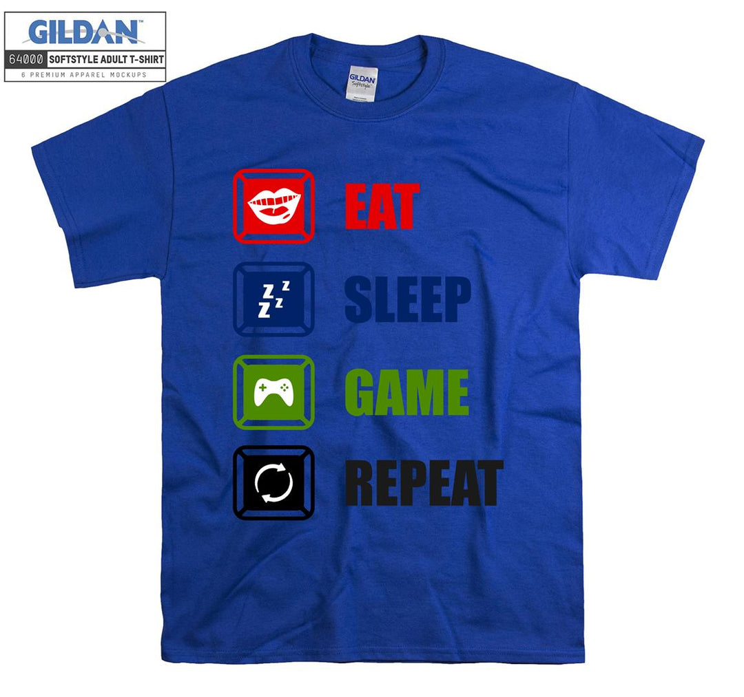 Eat Sleep Game Repeat Figure T-shirt