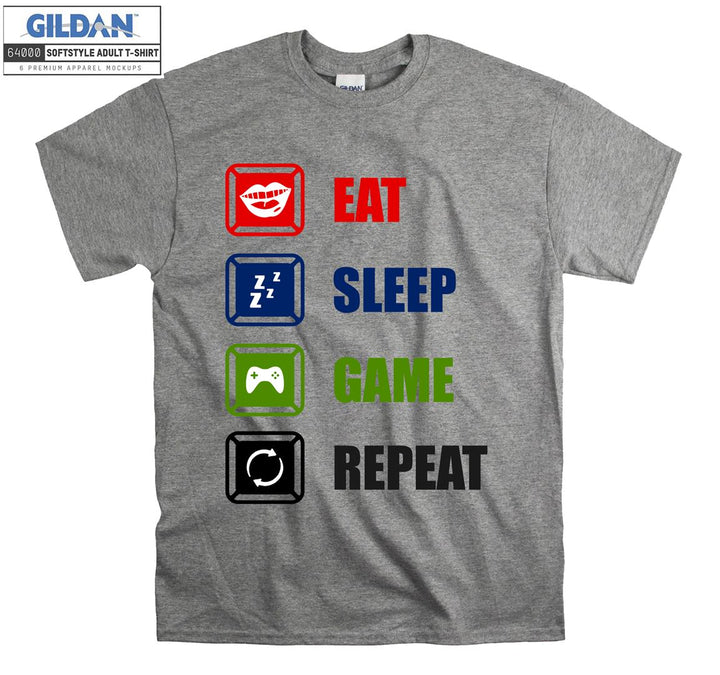 Eat Sleep Game Repeat Figure T-shirt