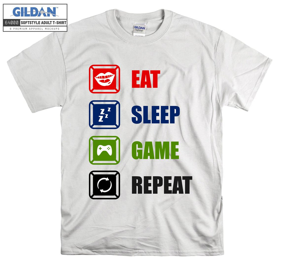 Eat Sleep Game Repeat Figure T-shirt