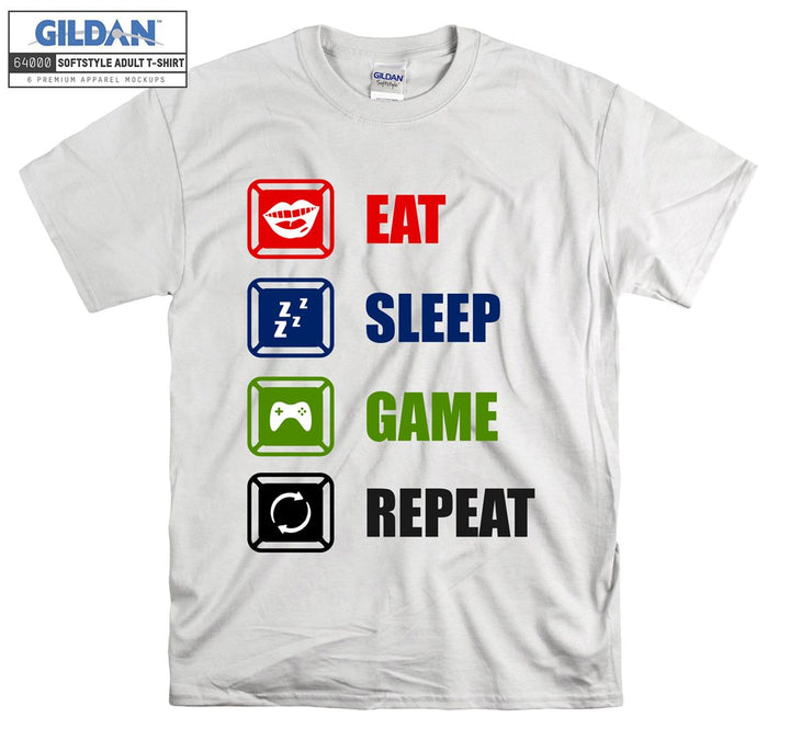 Eat Sleep Game Repeat Figure T-shirt